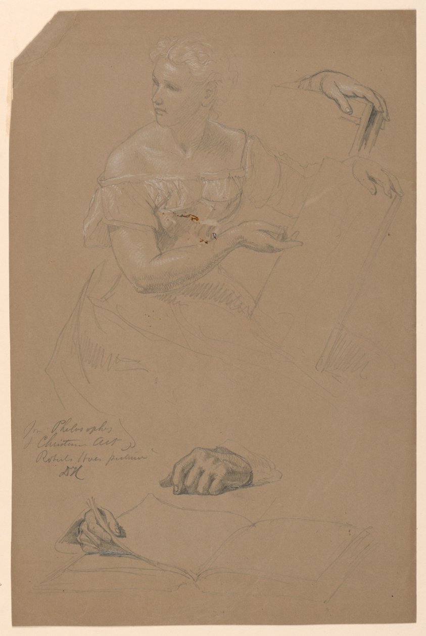 Tegning, studie til "Den kristne kunsts filosofi", 1868 af Daniel Huntington