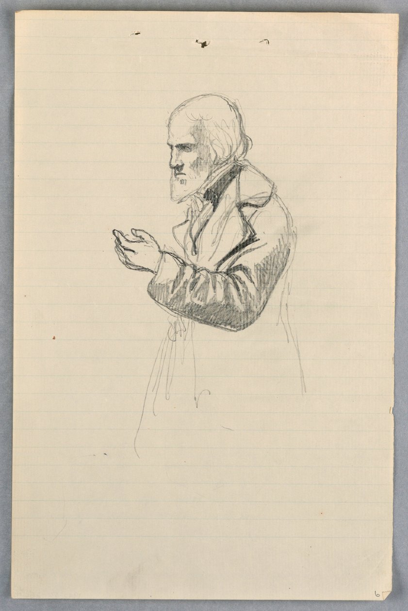 Tegning, studie til "Videnskabelig gruppe", 1858 af Daniel Huntington