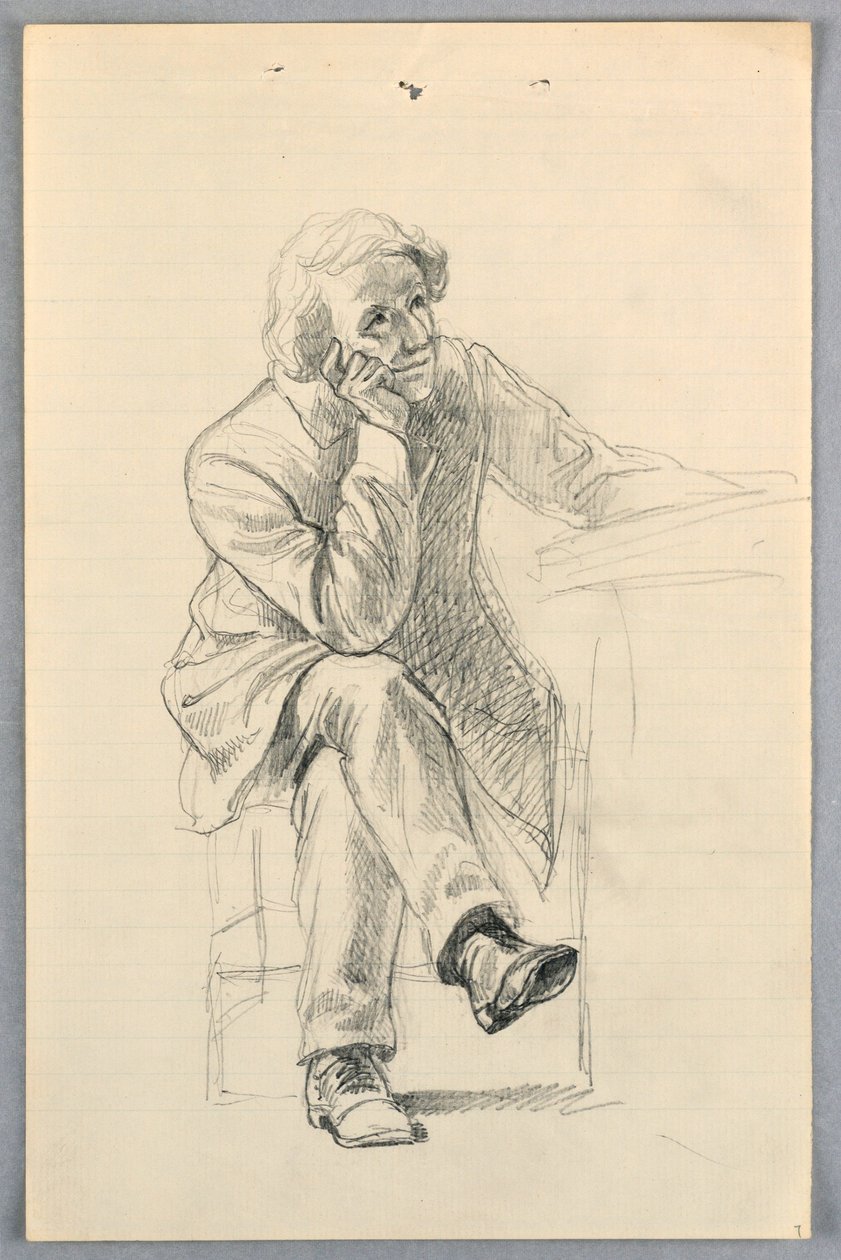 Tegning, studie til "Videnskabelig gruppe", 1858 af Daniel Huntington