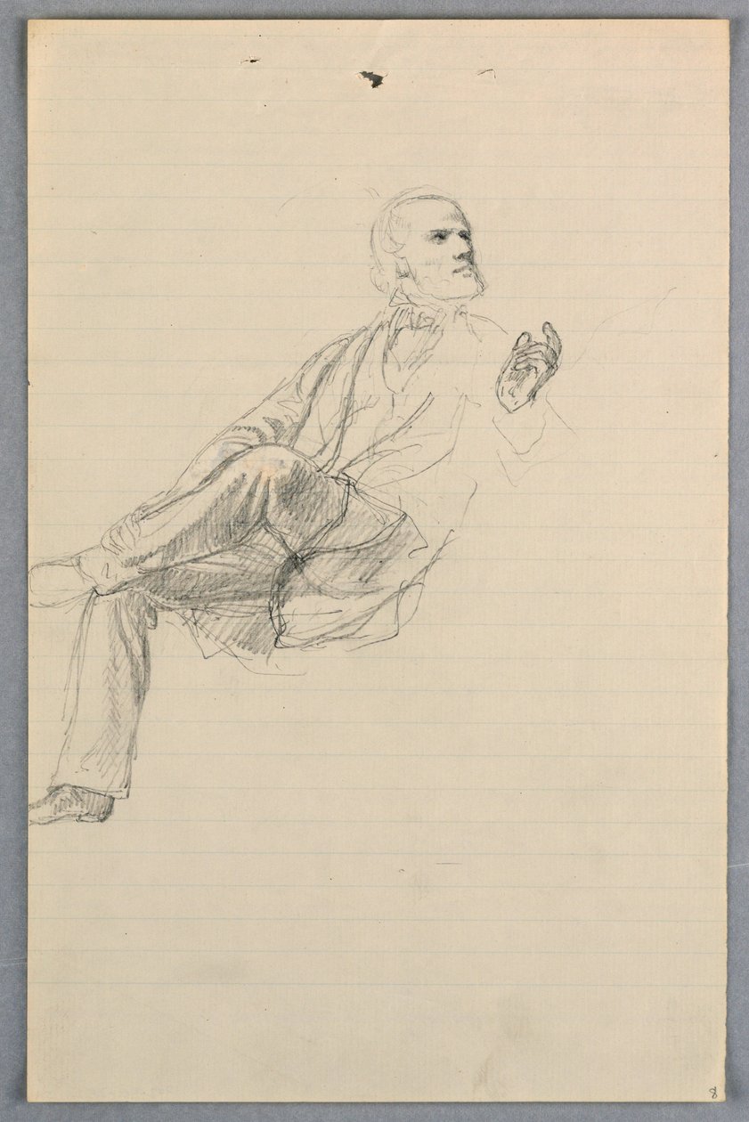Tegning, studie til "Videnskabelig gruppe", 1858 af Daniel Huntington