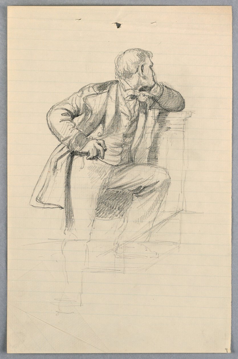 Tegning, studie til "Videnskabelig gruppe", 1858 af Daniel Huntington