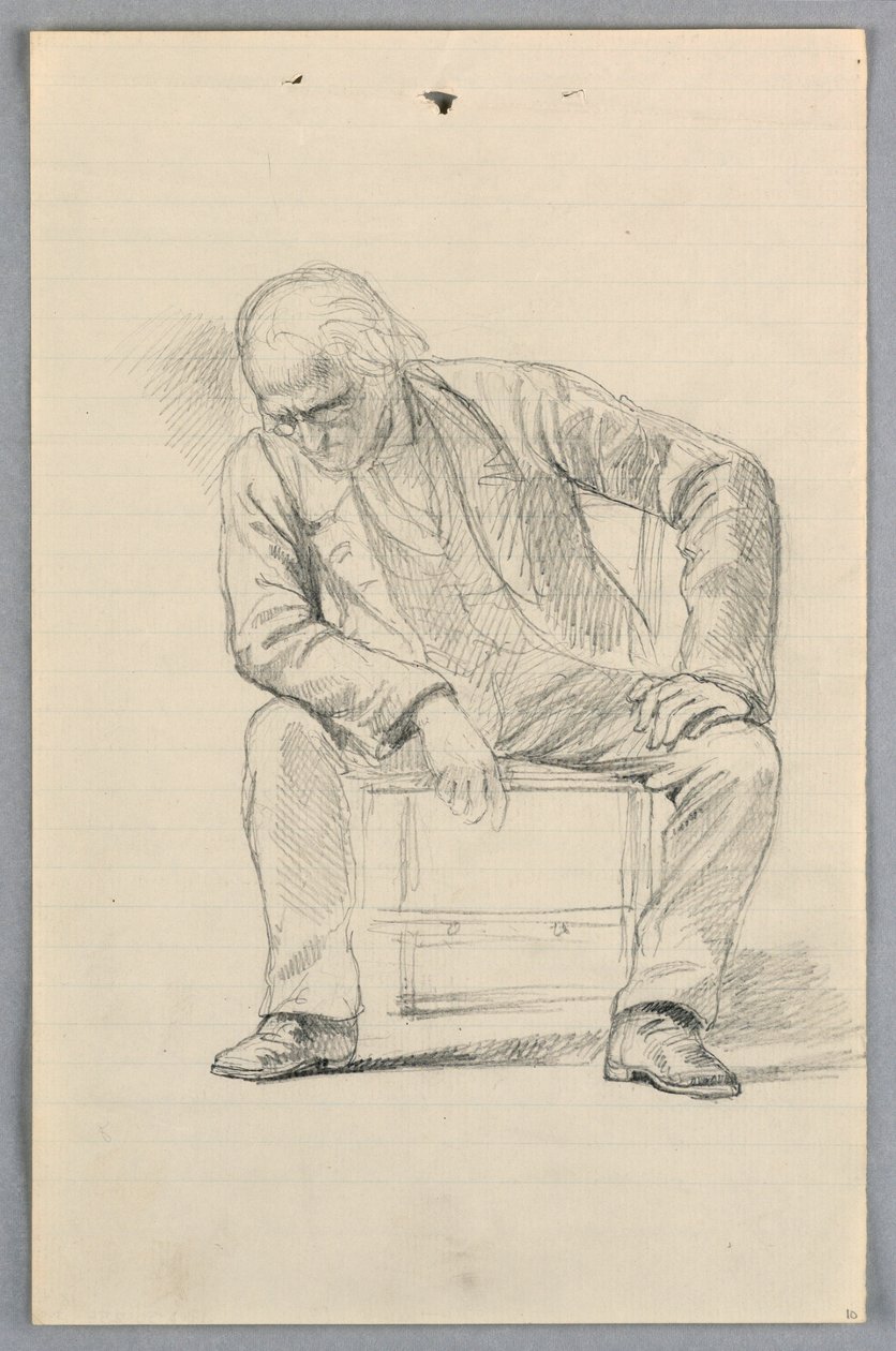 Tegning, studie til "Videnskabelig gruppe", 1858 af Daniel Huntington