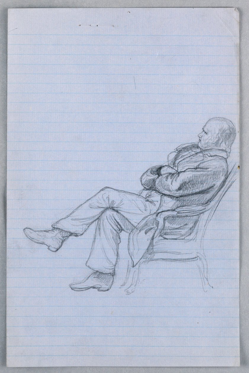 Tegning, studie til "Videnskabelig gruppe", 1858 af Daniel Huntington