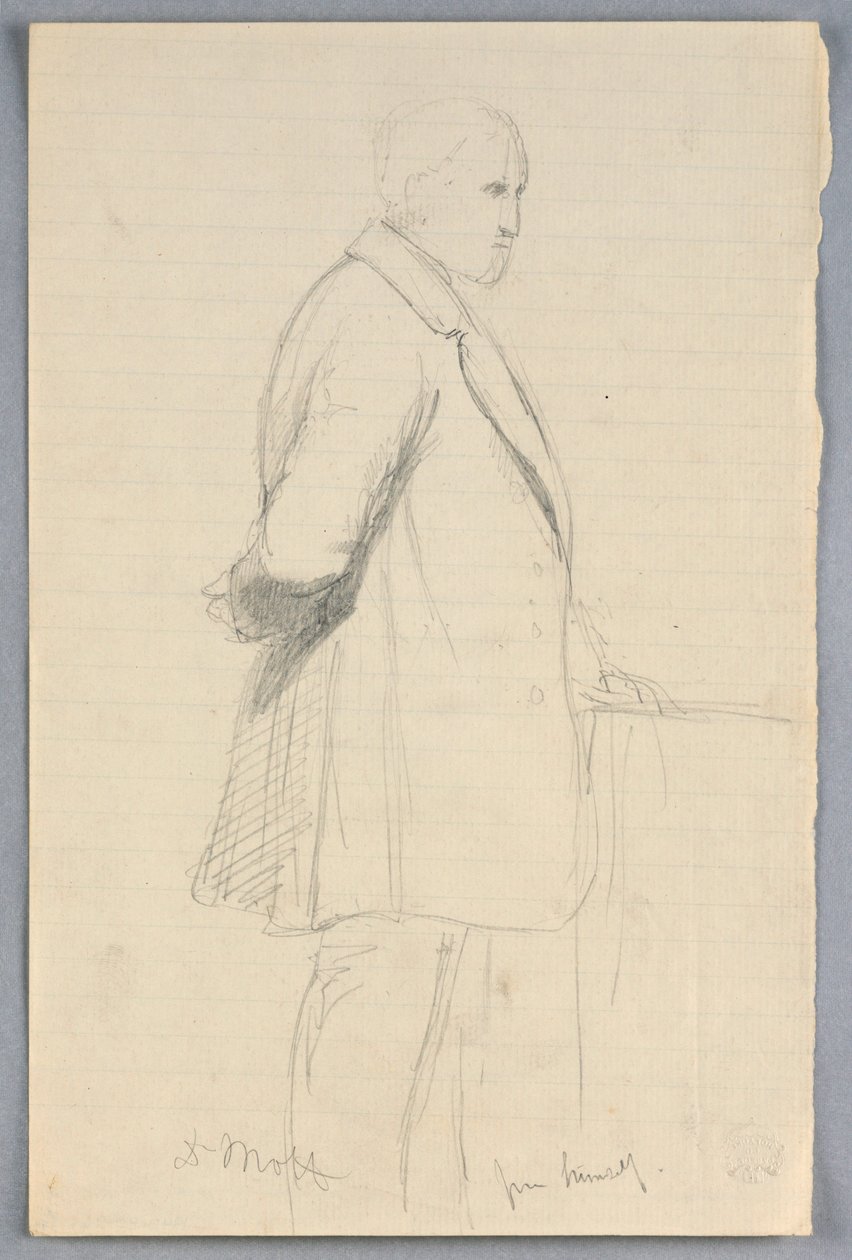 Tegning, studie til "Videnskabelig gruppe", 1858 af Daniel Huntington