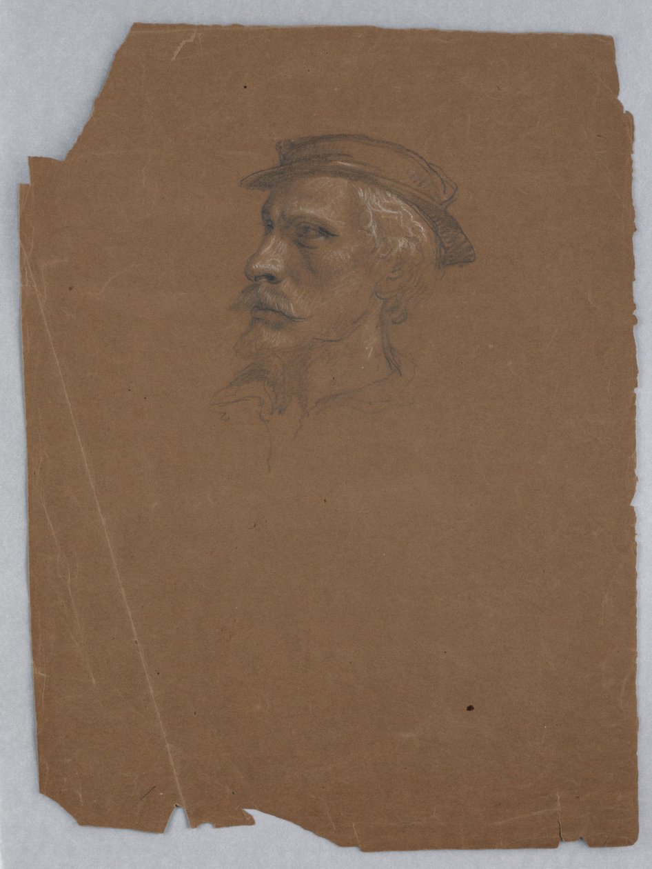 Tegning, studie til "Titian Showing", 1872 af Daniel Huntington