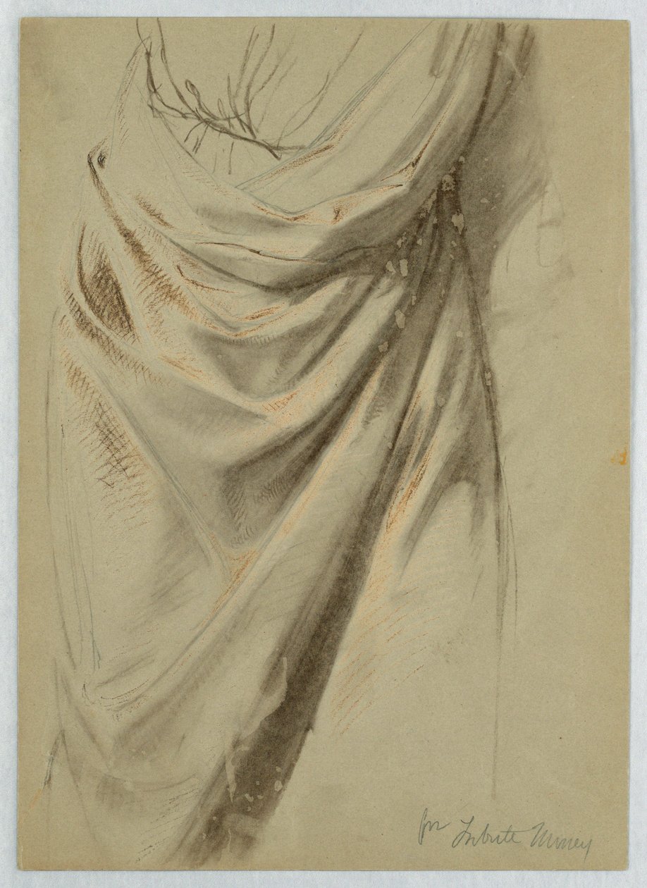 Tegning, studie til "Tributpenge", 1852 af Daniel Huntington