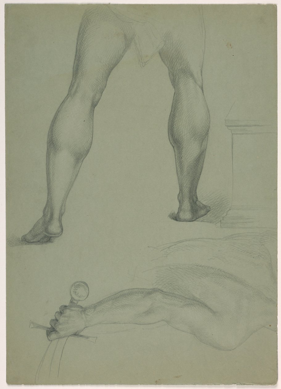 Tegning, To anatomiske studier, ca. 1850 af Daniel Huntington