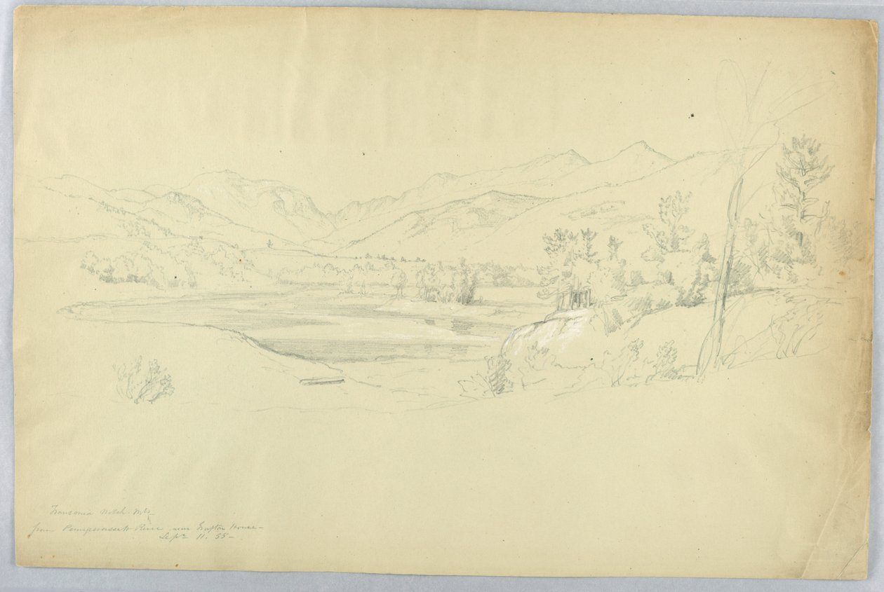 Franconia Notch fra Pemigewasset-floden nær Grafton House af Daniel Huntington