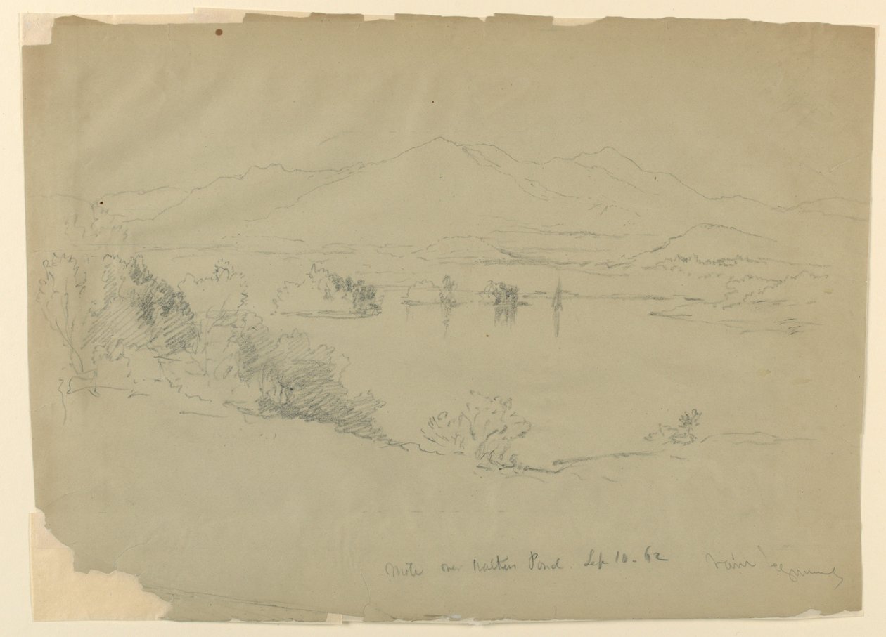 Landskabsskitse, Walker Pond, New Hampshire af Daniel Huntington