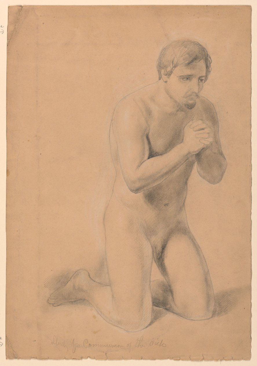 Nøgen mandlig figur, undersøgelse for "Syges fællesskab" af Daniel Huntington