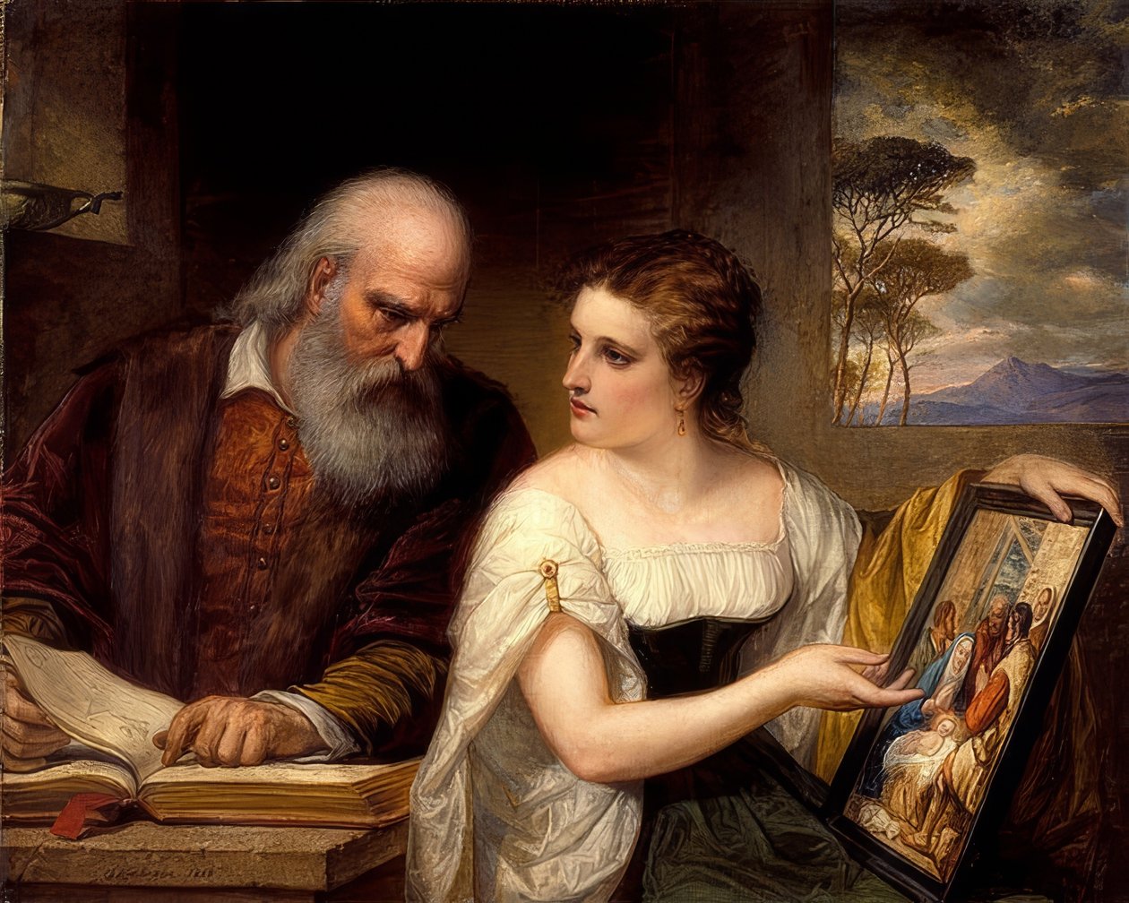 Filosofi og kristen kunst. 1868 af Daniel Huntington