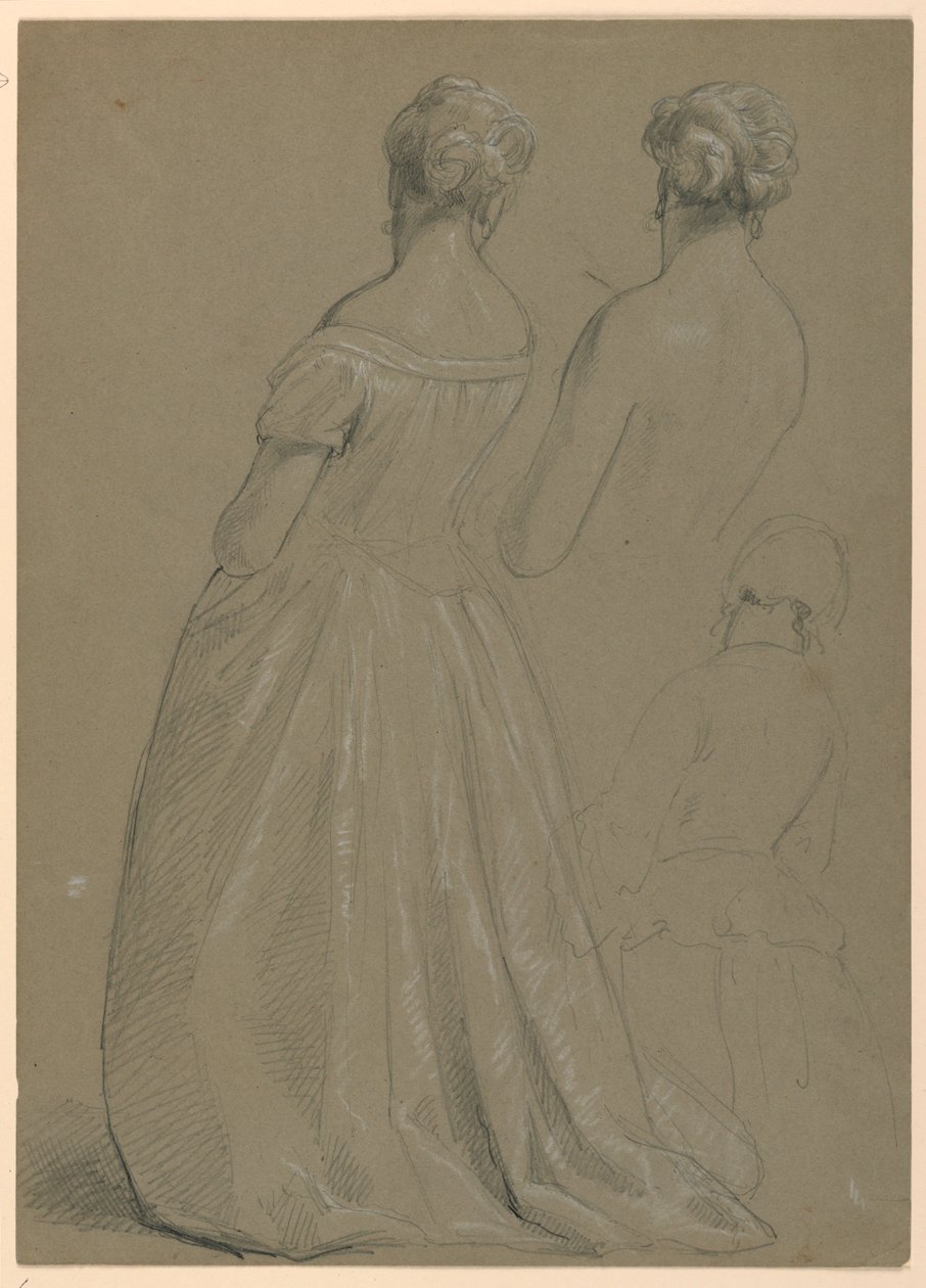 Studier af stående kvinde for "The Republican Court" (Lady Washingtons receptionsdag) af Daniel Huntington