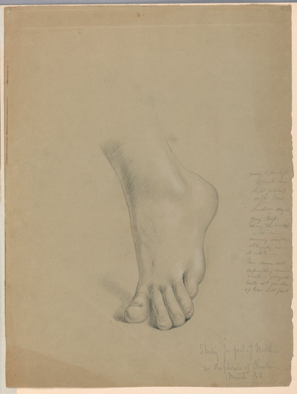 Studie for Foot of Matthew i "Christiana og hendes børn" af Daniel Huntington
