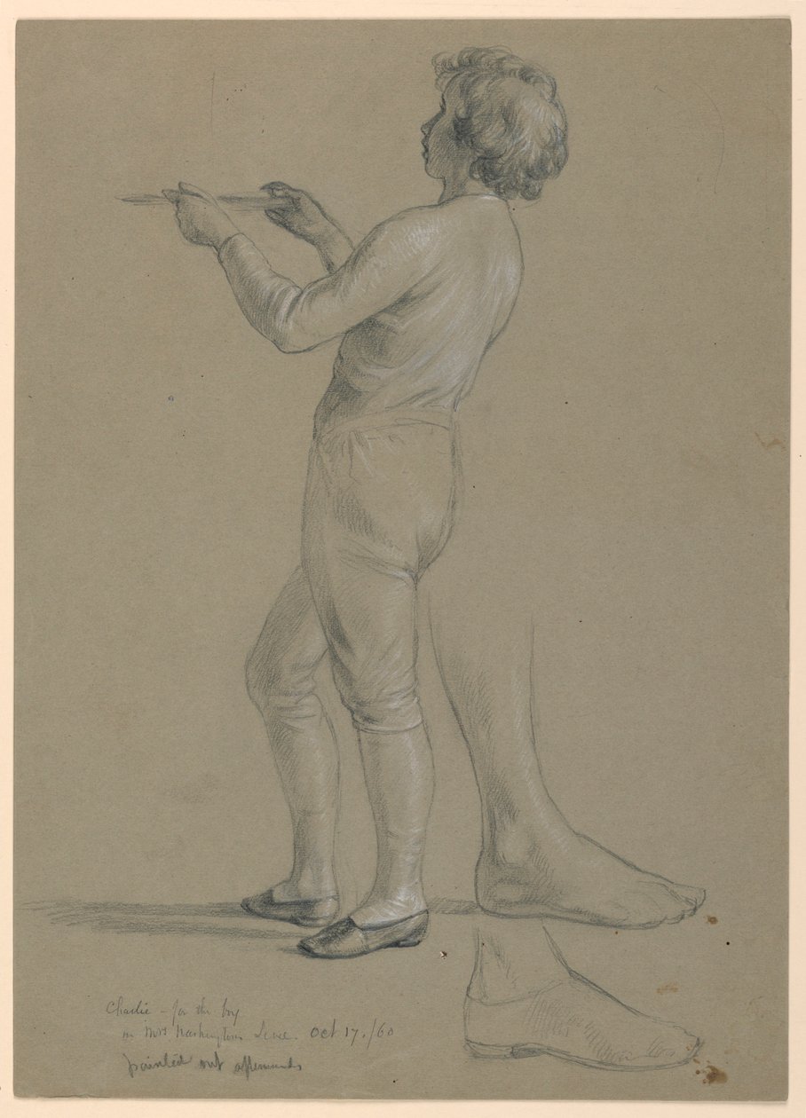 Studie af dreng, der holder en redningsmand til "The Republican Court" (Lady Washingtons receptionsdag) af Daniel Huntington
