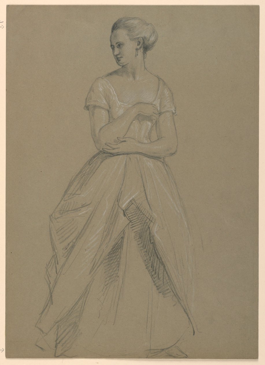 Undersøgelse af fru Bingham for "The Republican Court" (Lady Washingtons receptionsdag) af Daniel Huntington