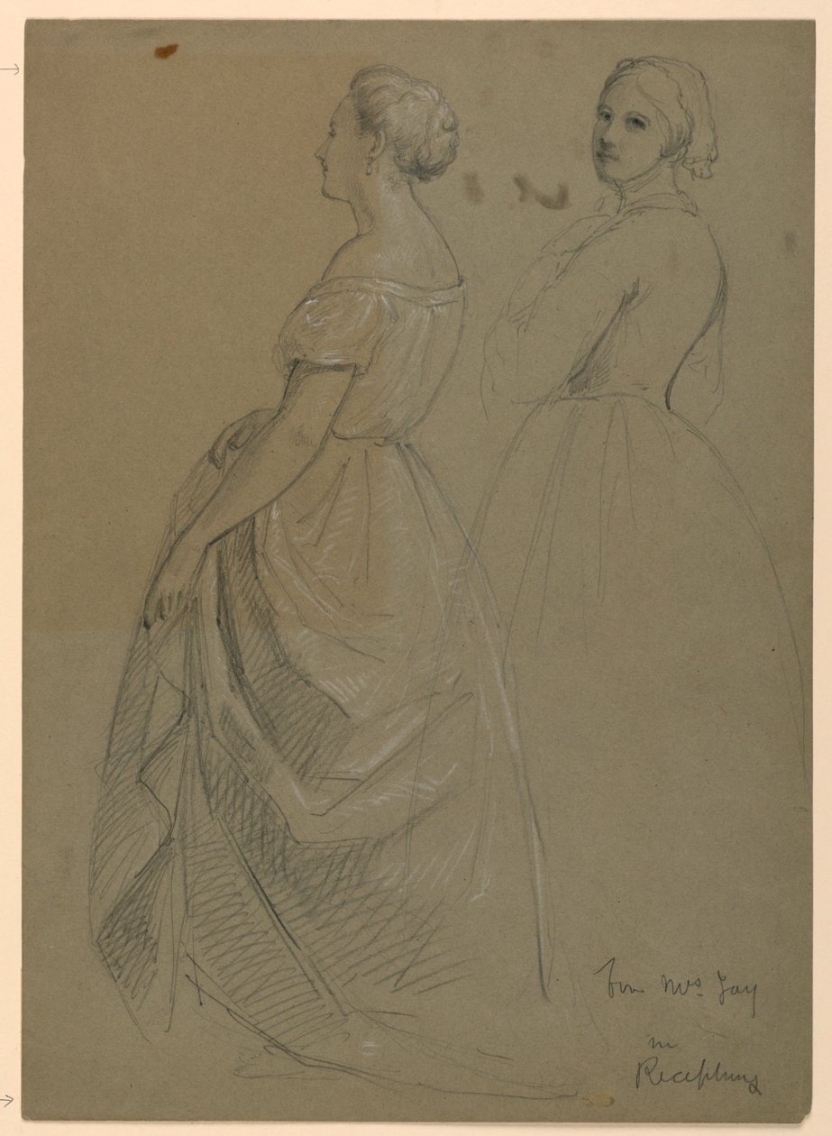 Undersøgelse af Mrs. Jay for "The Republican Court" (Lady Washingtons receptionsdag) af Daniel Huntington