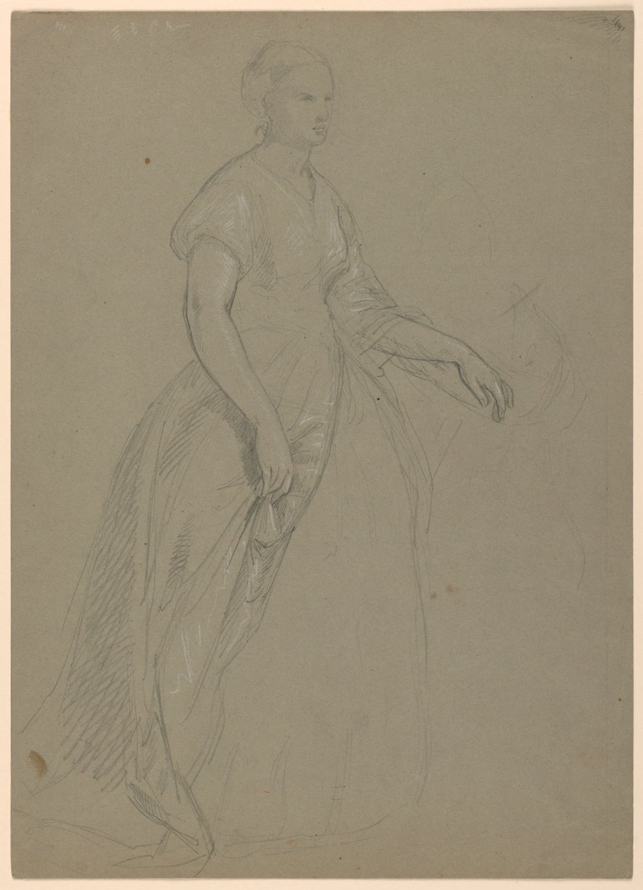 Undersøgelse af stående kvinde for "The Republican Court" (Lady Washingtons receptionsdag) af Daniel Huntington