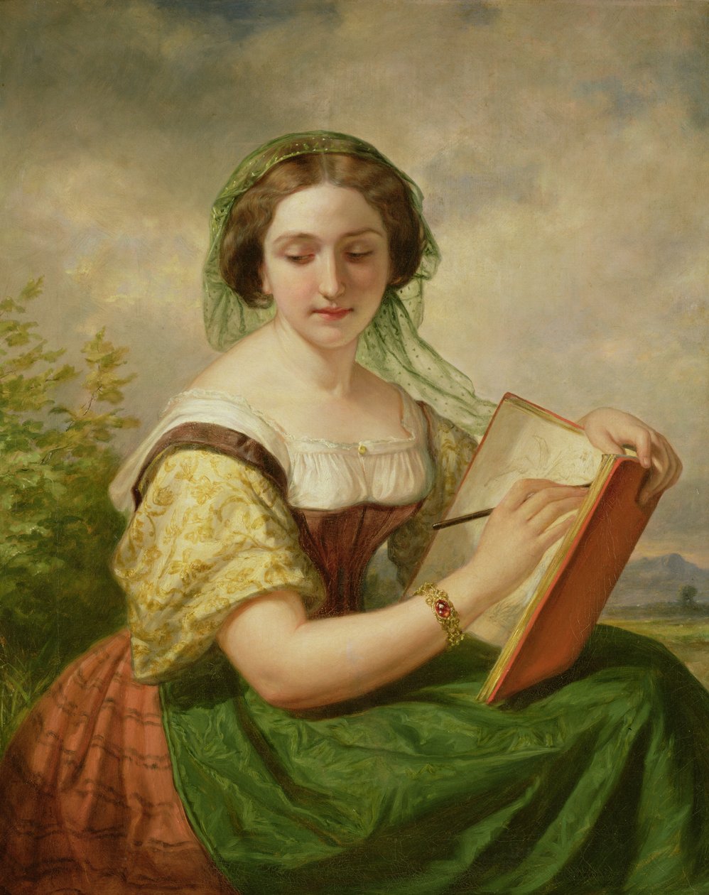 Sketcheren, Portræt af Mademoiselle Rosina af Daniel Huntington