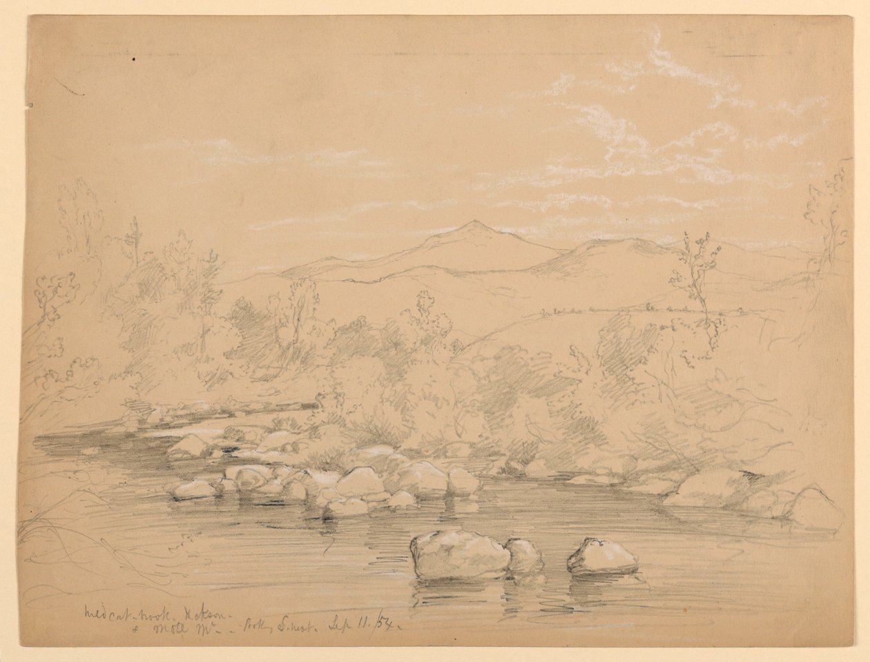 Udsigt over Moat Mountain fra Wildcat Brook, Jackson, New Hampshire, ser sydvest af Daniel Huntington