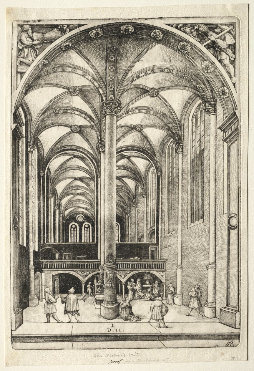 Udsigt i det indre af St. Catherines kirke i Augsburg af Daniel I Hopfer
