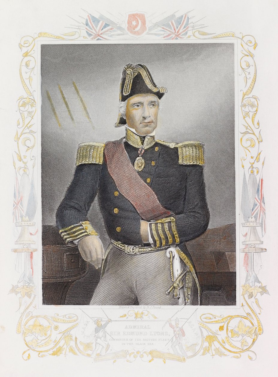 Admiral Sir Edmund Lyons (farvet gravering) af Daniel John. Pound