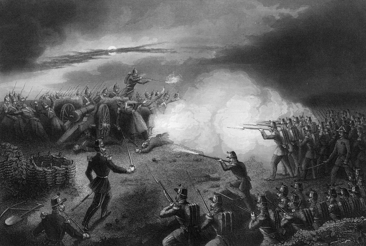 Angreb og afvisning af russerne, før Sebastopol, Krimkrigen, 1857 af Daniel John Pound