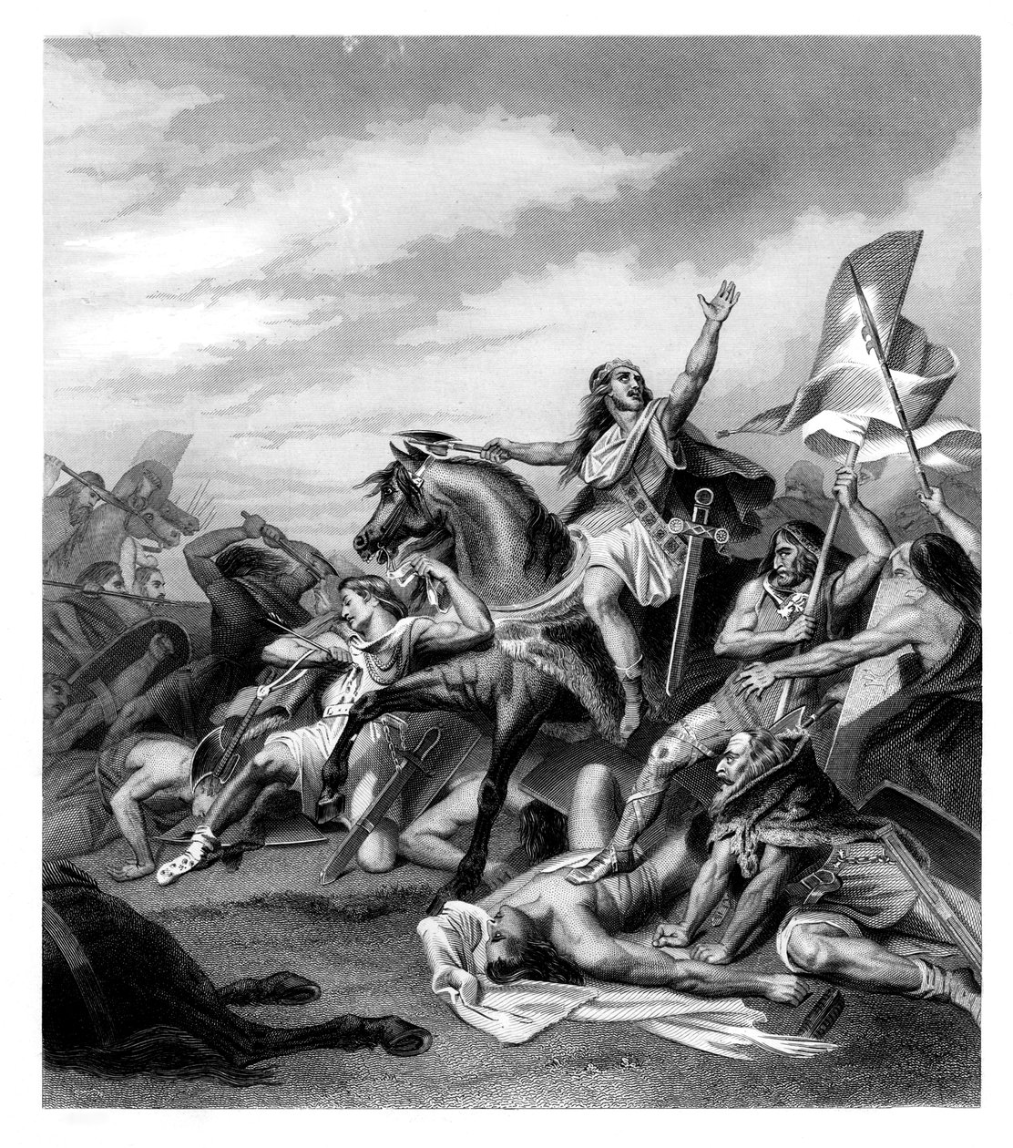 Slaget ved Tolbiacum, 496 AD, 1875 af Daniel John Pound