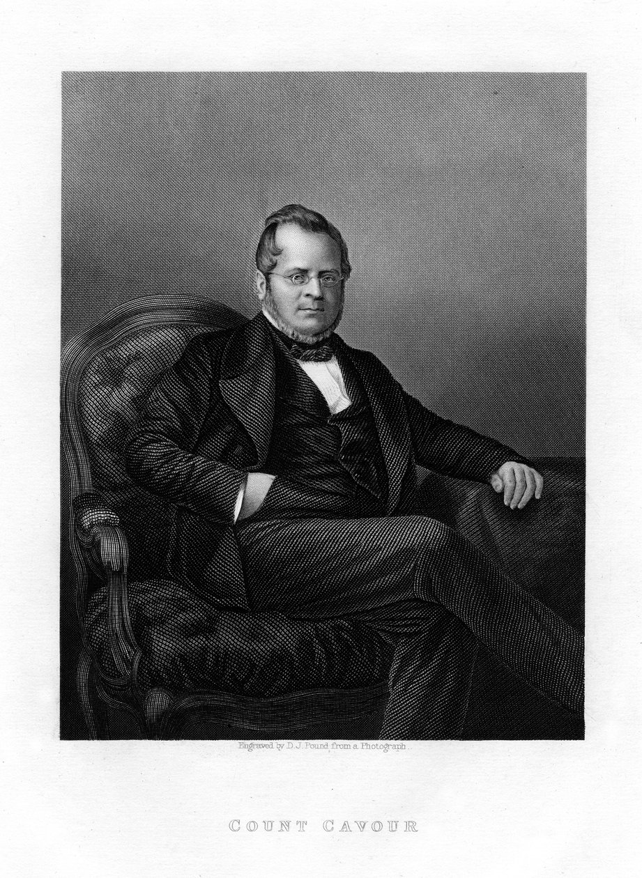 Greve Camillo Benso di Cavour, italiensk politiker, 1800-tallet af Daniel John Pound