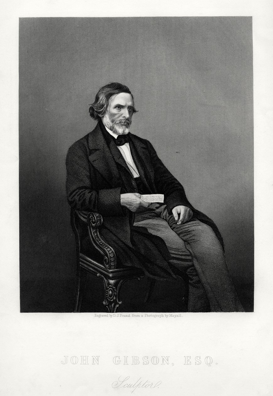 John Gibson, 1790-1866, britisk billedhugger, c1880. af Daniel John Pound