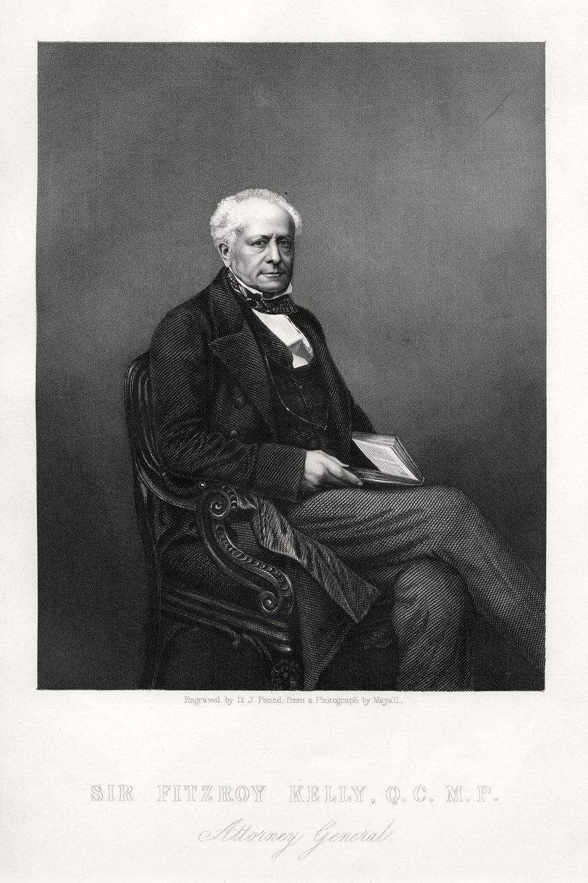 Sir Fitzroy Kelly, engelsk dommer, c1880 af Daniel John Pound