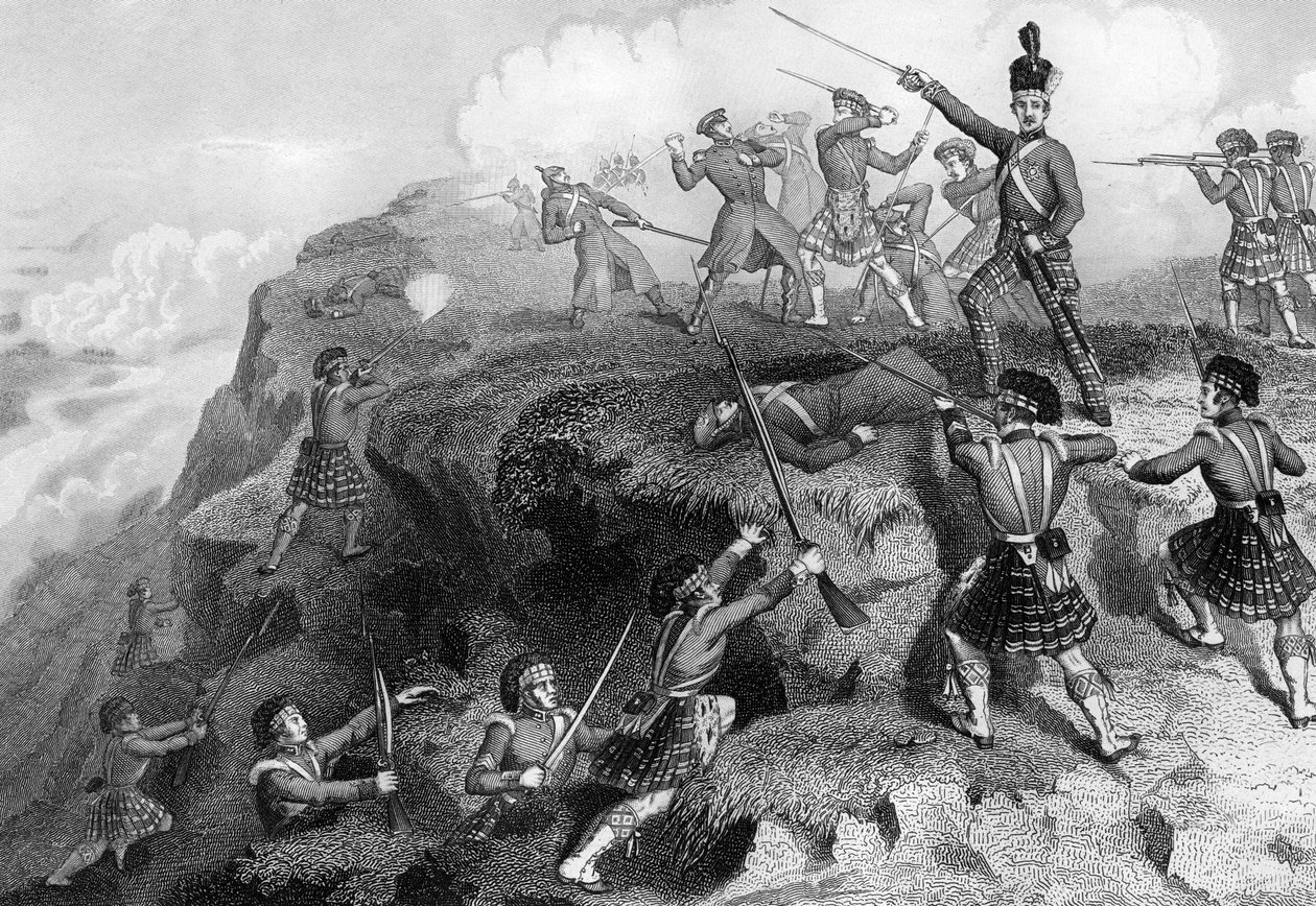 Highlanders angriber den russiske skans, Slaget ved Alma, 1854, 1857 af Daniel John Pound