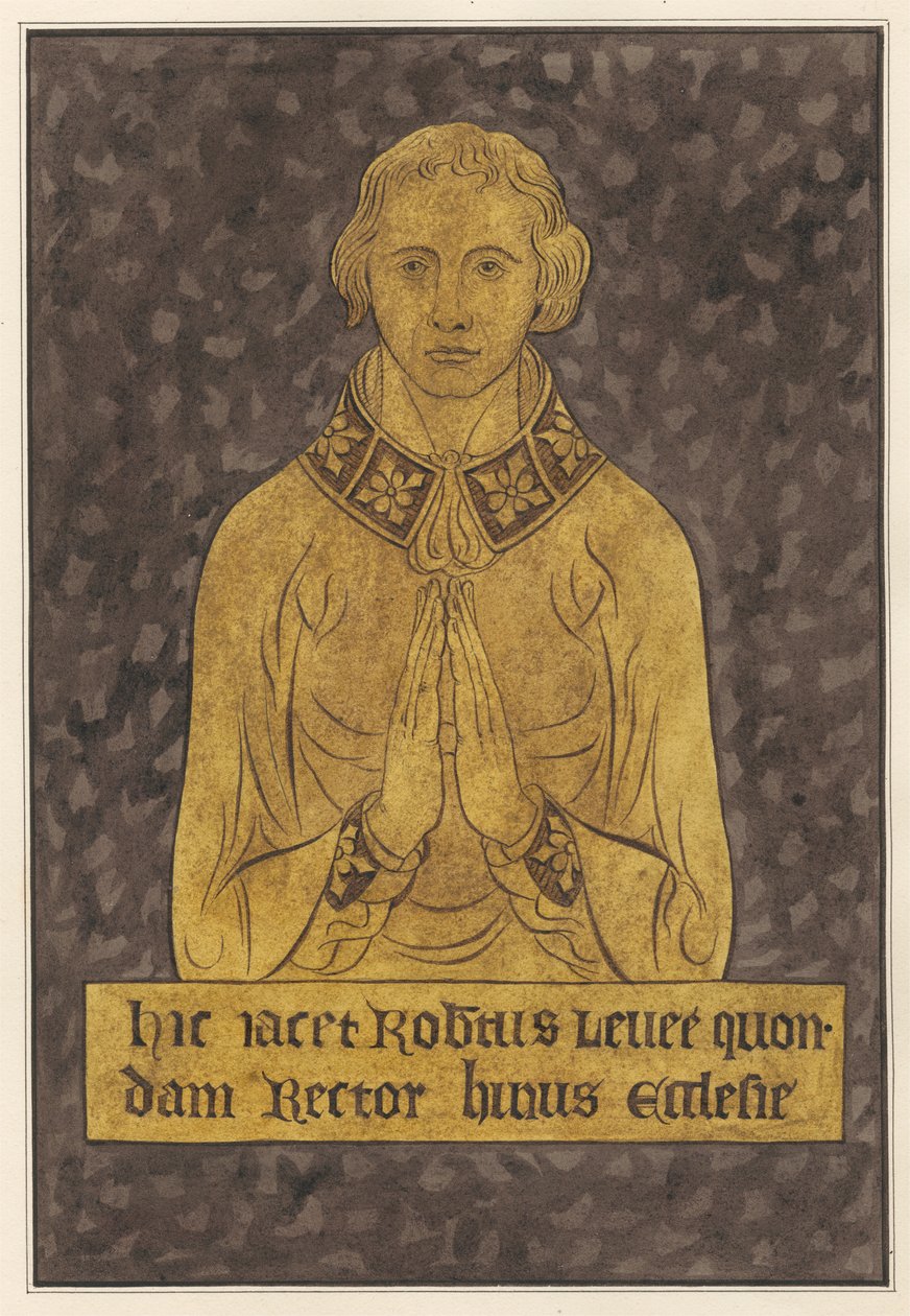 Messingplade til Robert Lellee fra Hayes Church af Daniel Lysons