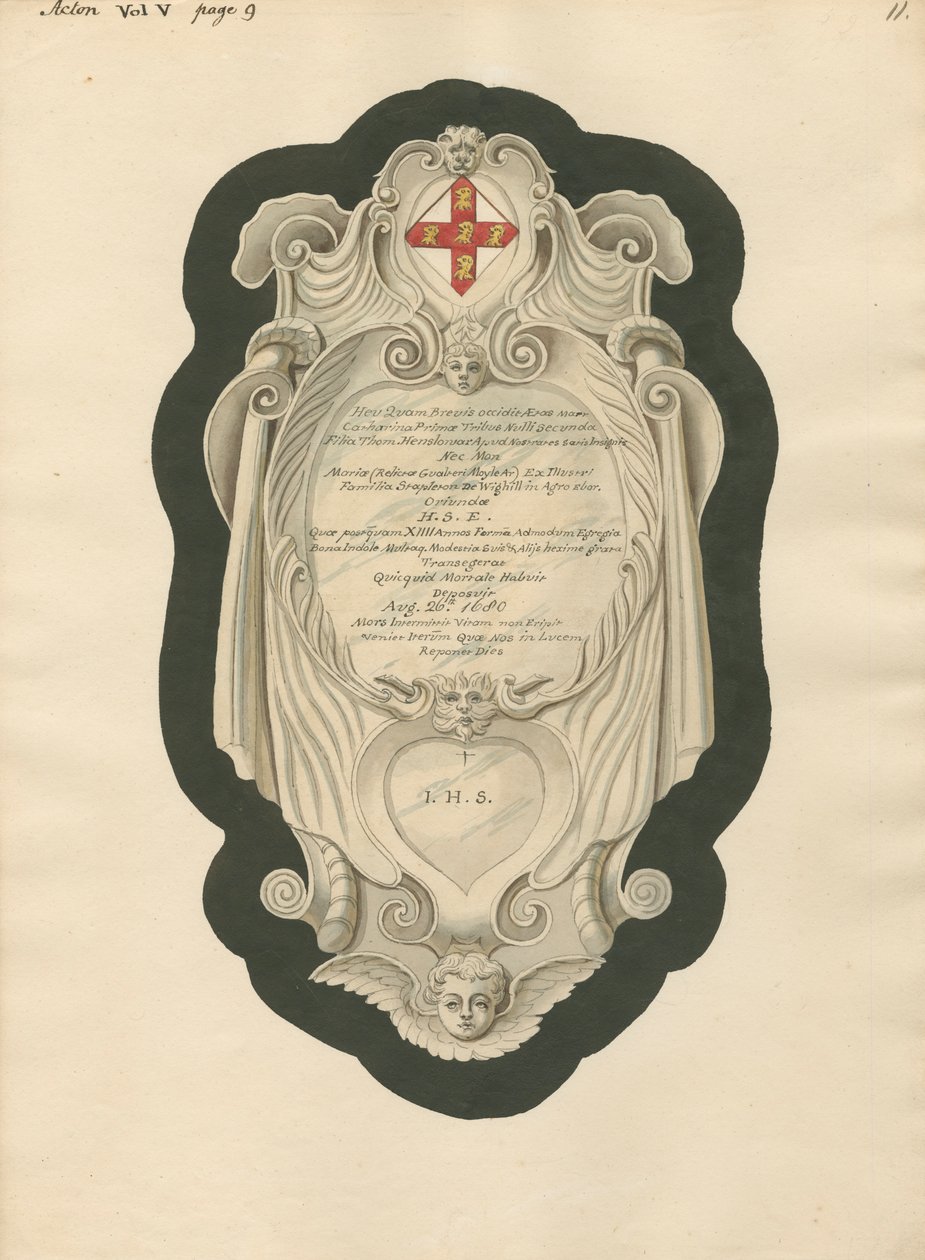 Mindesmærke for H.S.E. fra Acton Church af Daniel Lysons
