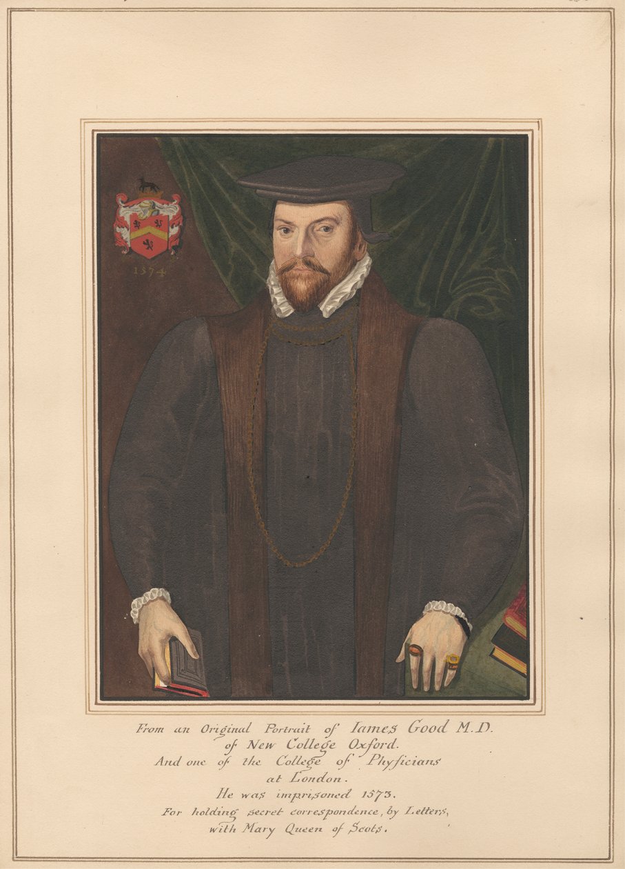 Portræt af James Good, M.D. fra New College Oxford af Daniel Lysons