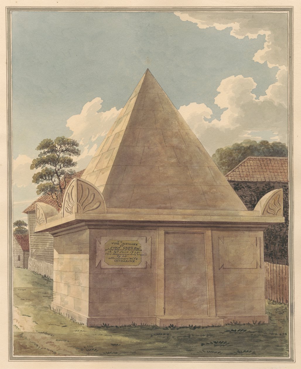 John Gregs grav fra Hampton Churchyard af Daniel Lysons