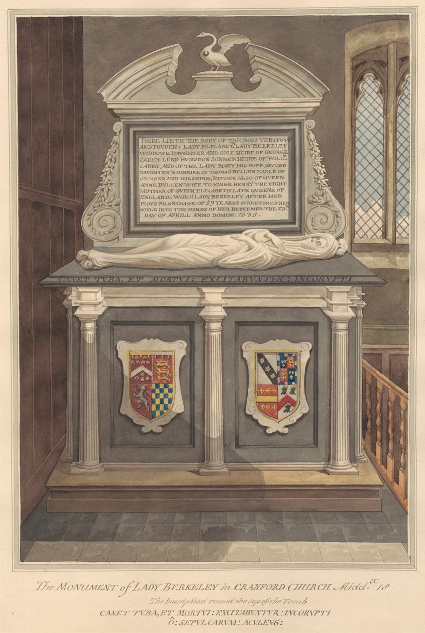 Graven af Lady Elizabeth Berkeley fra Cranford Church af Daniel Lysons
