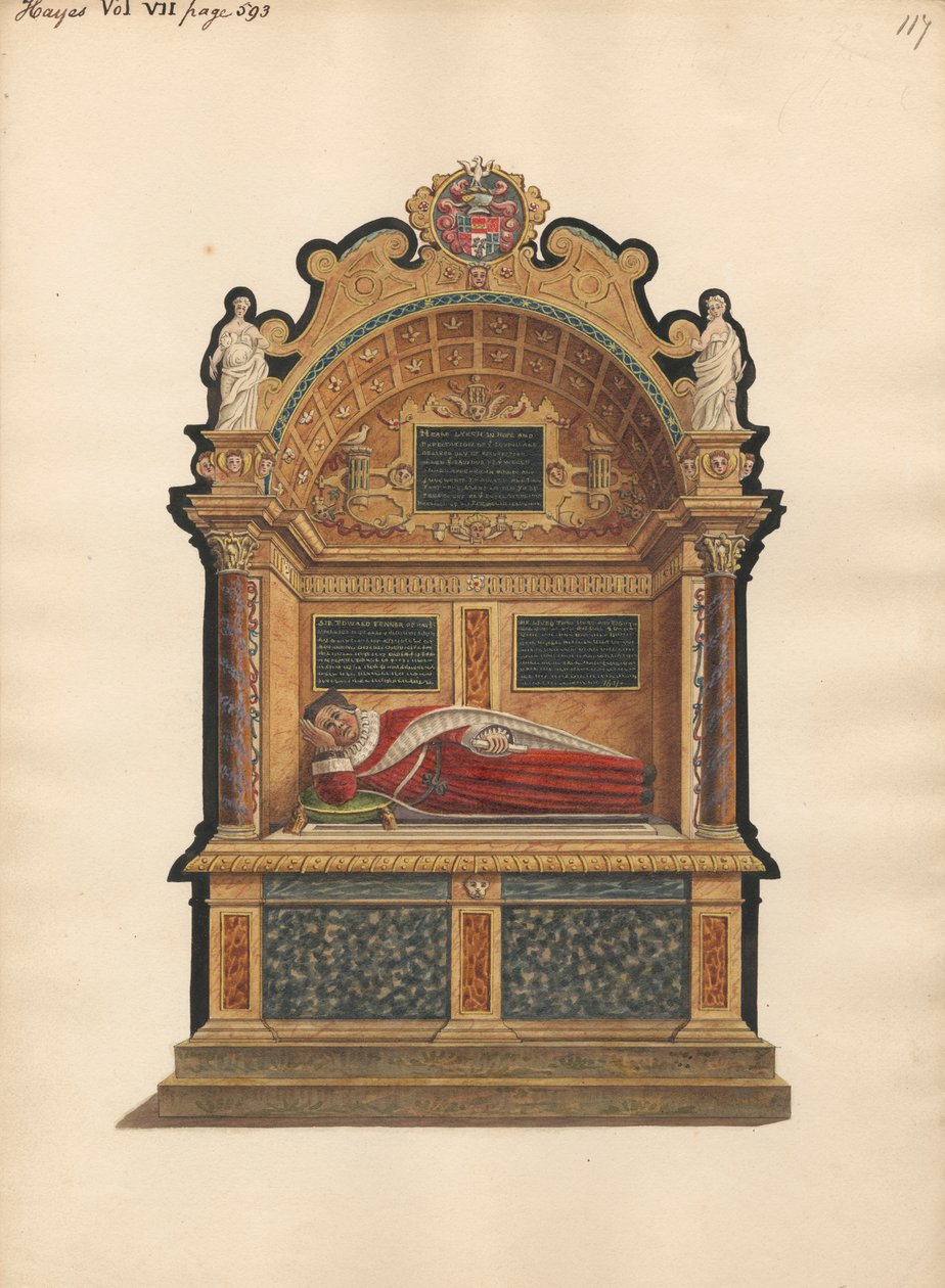 Grav af Sir Edward Fennen af Hayes fra Hayes Church af Daniel Lysons
