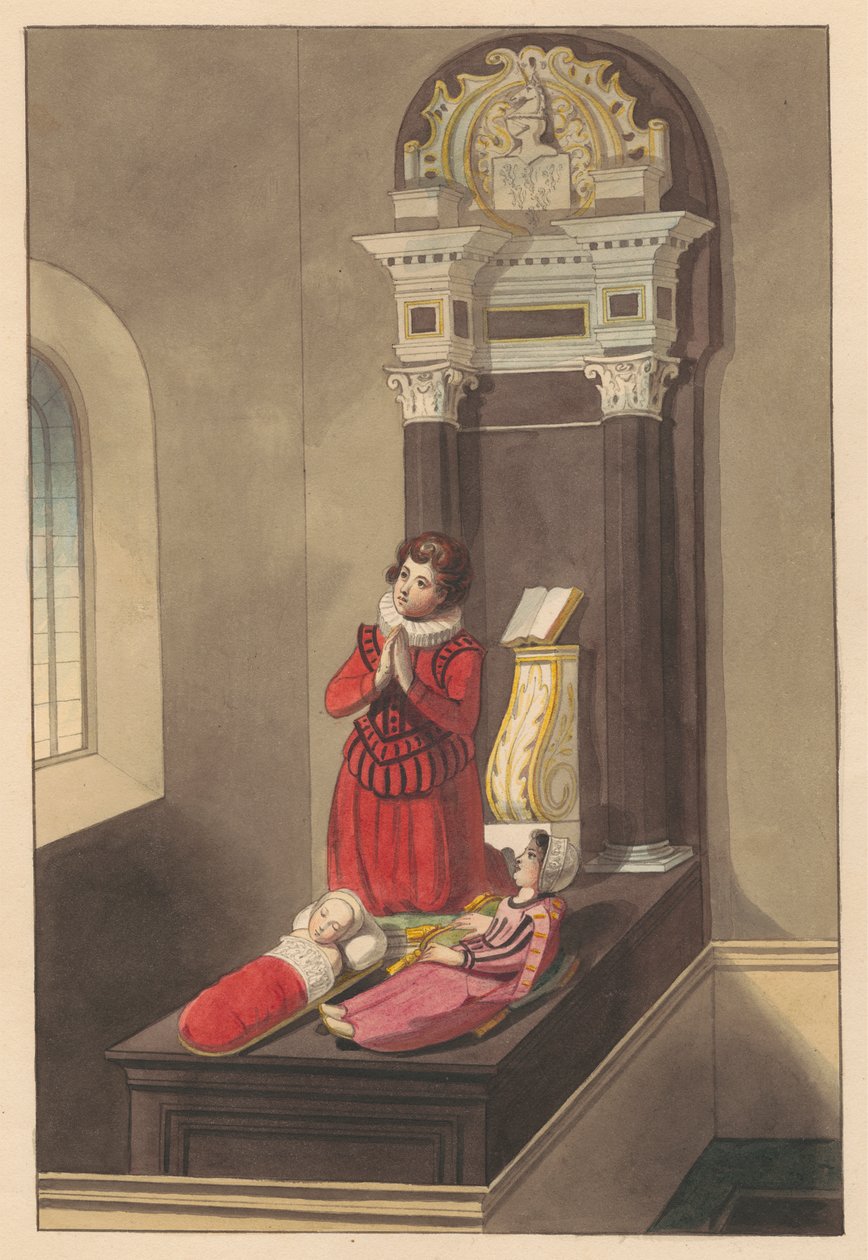 Tomb of the Three Children of Sir Thomas Savage fra Isleworth Church af Daniel Lysons
