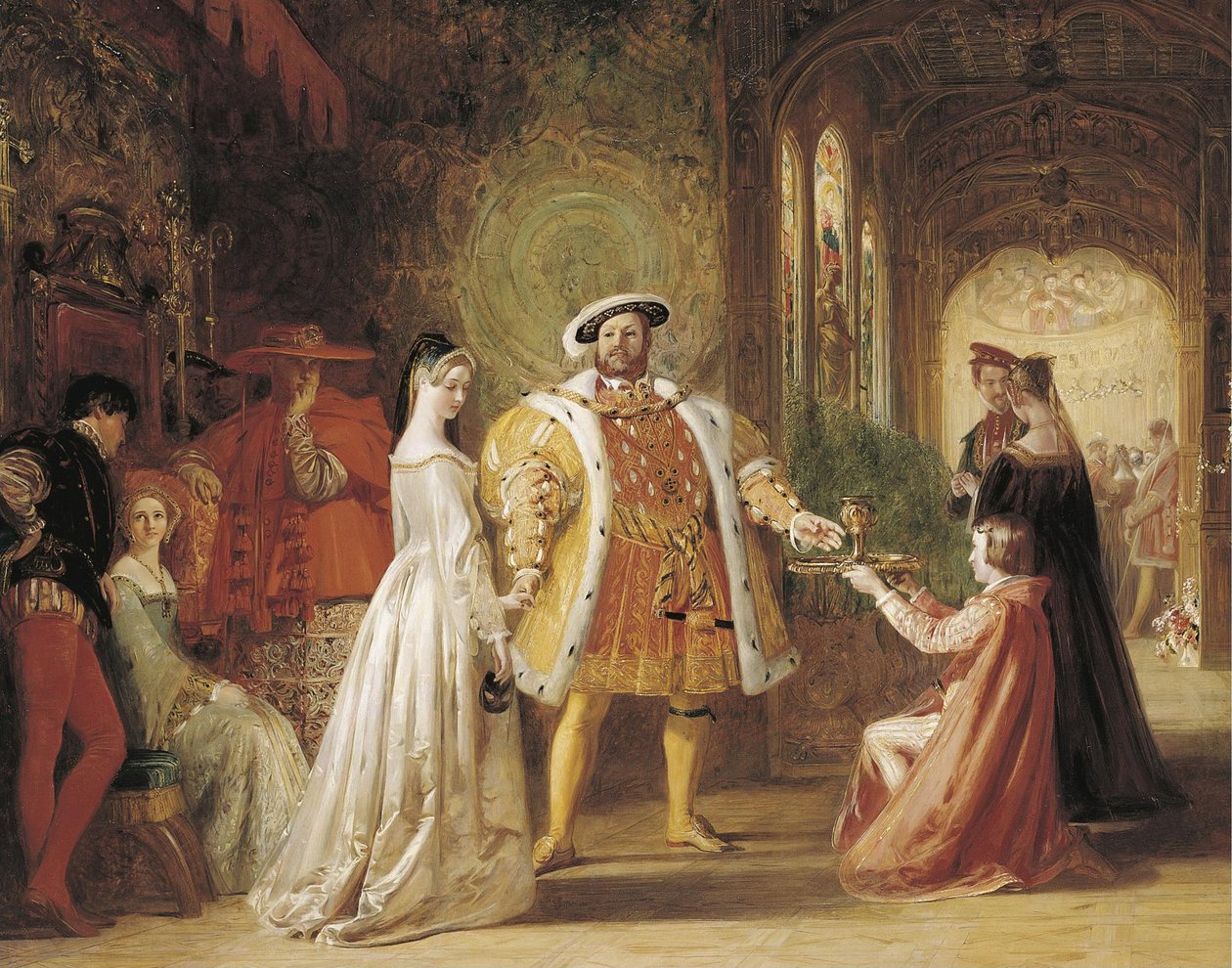 Første møde mellem Henry VIII og Anne Boleyn, 1835 af Daniel Maclise