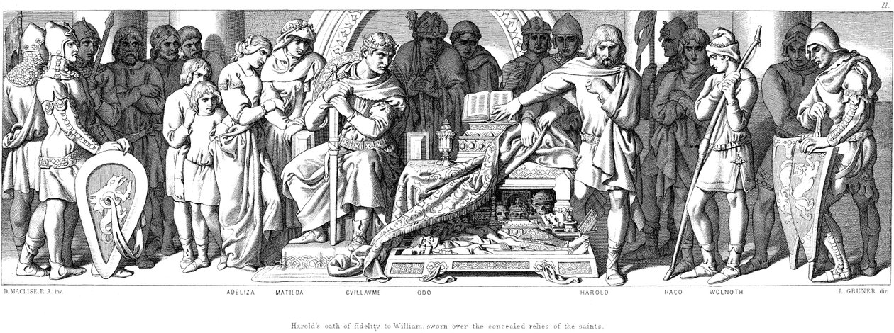 Kong Harold sværger troskab til Vilhelm af Normandiet, c1866 af Daniel Maclise