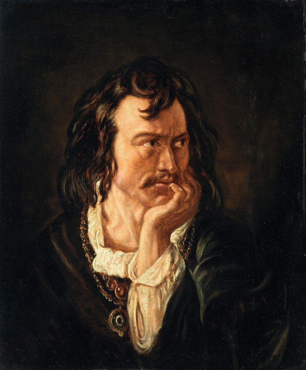 Portræt af Edmund Kean (1787-1833), skuespiller, som Hamlet af Daniel Maclise