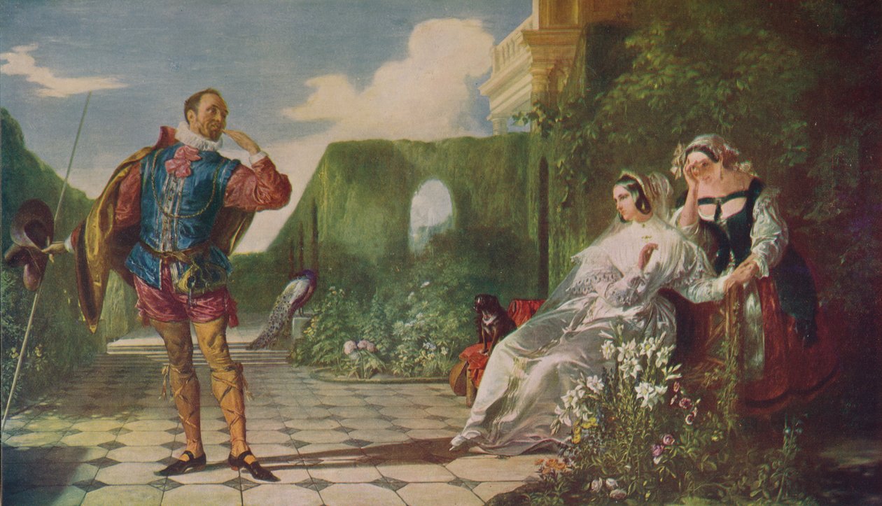 Scene fra Twelfth Night Malvolio og grevinden, c1840, c1915 af Daniel Maclise