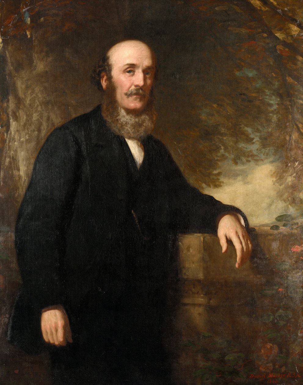 Portræt af Peter Denny (1821-1895), skibsbygger og skibsreder i Dumbarton (Skotland). Olie på lærred af Daniel Macnee