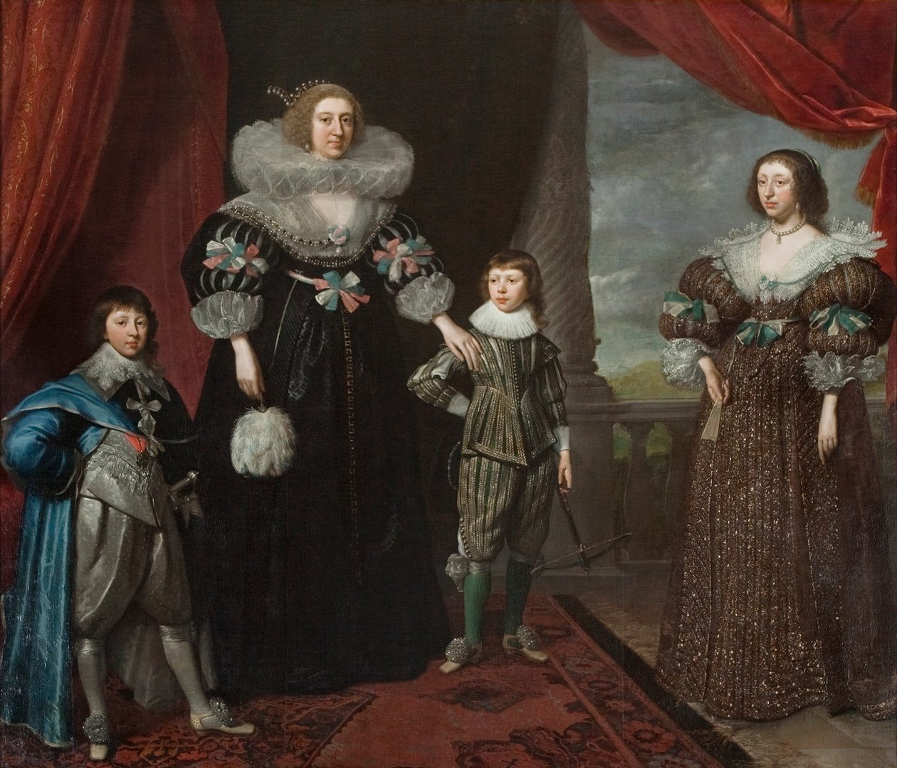Christian Bruce, grevinde af Devonshire, og hendes børn, ca. 1629 (olie på lærred) af Daniel Mytens