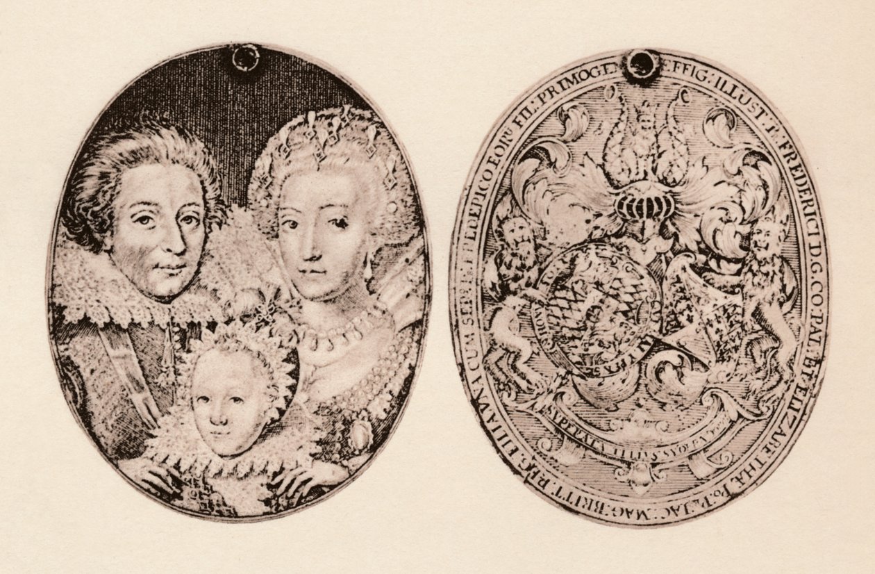 Frederik af Bøhmen, Elizabeth Stuart, og deres søn, Frederick Henry, 1621, 1904 af Daniel Mytens