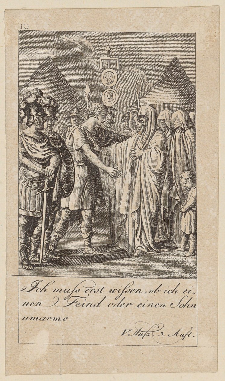 Blad 10 til Shakespeares "Coriolanus" af Daniel Nikolaus Chodowiecki