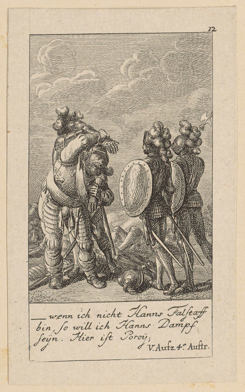 Blad 12 til Shakespeares "Kong Henrik den Fjerde" af Daniel Nikolaus Chodowiecki
