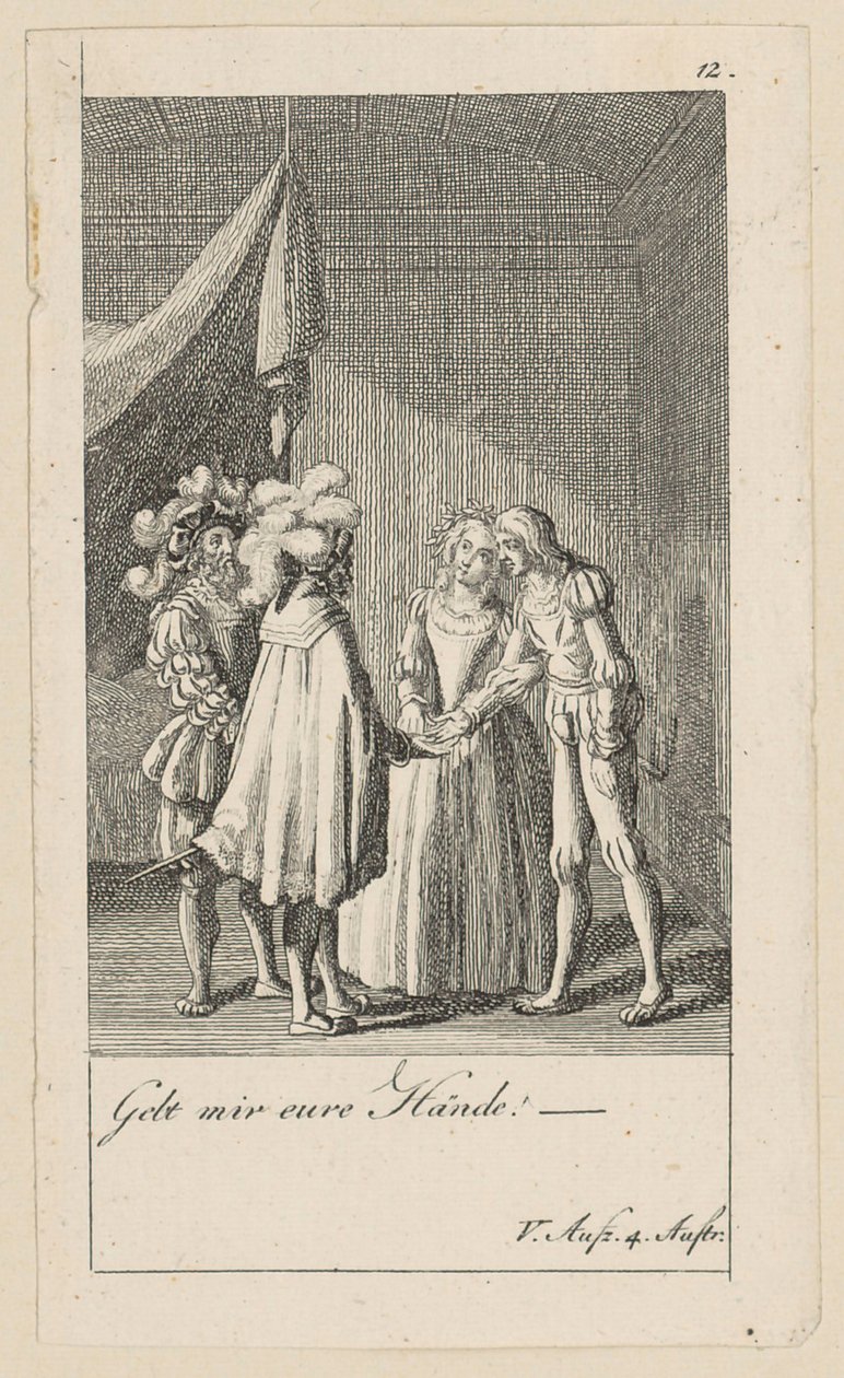 Blad 12 til Shakespeares "Stormen" af Daniel Nikolaus Chodowiecki