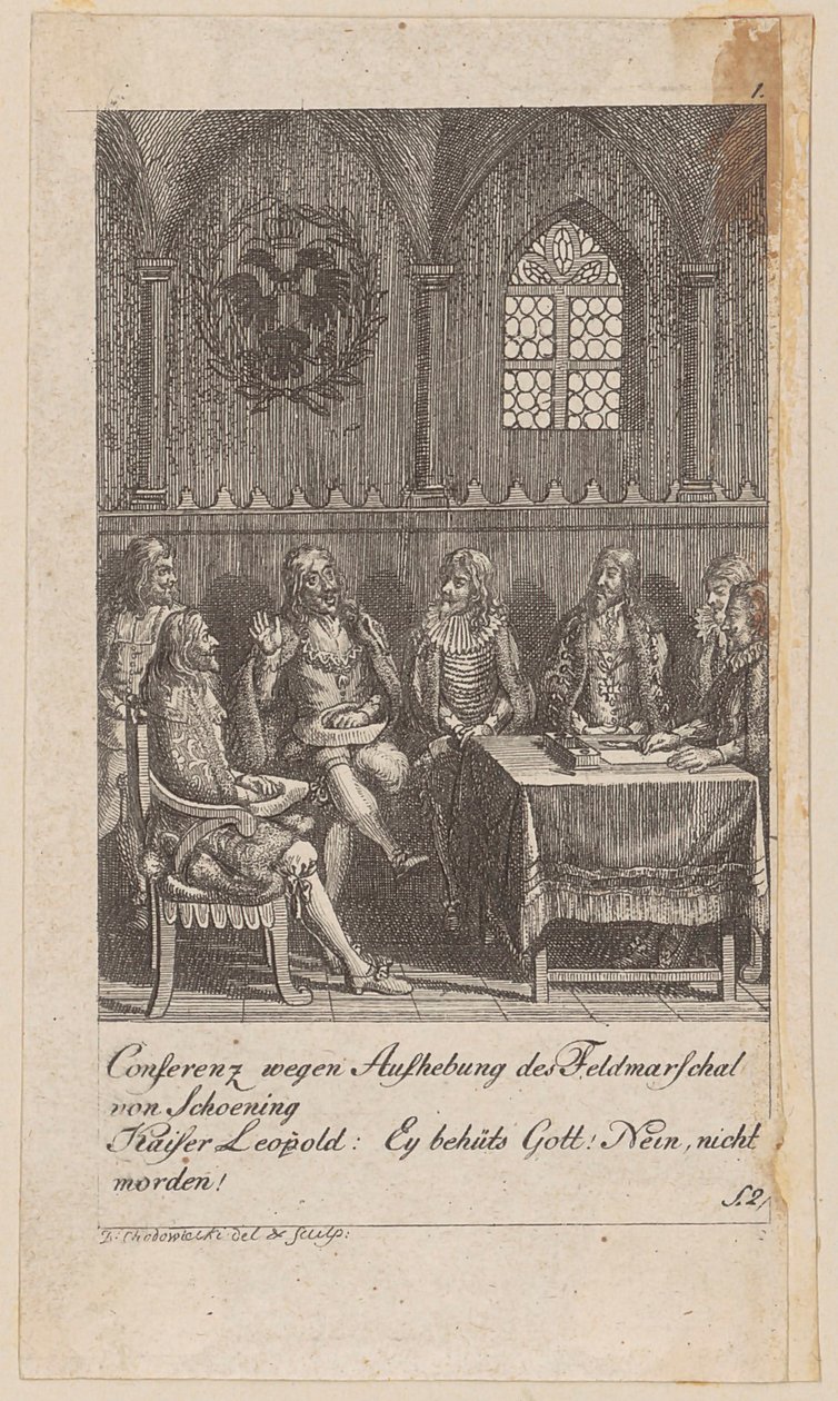 Blad 1 i serien «Brandenburgs historie» af Daniel Nikolaus Chodowiecki