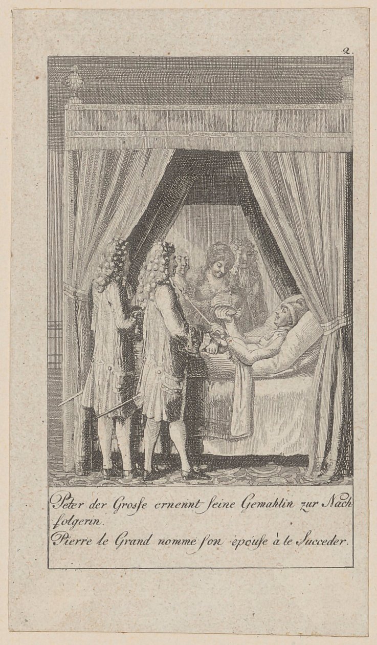 Blad 2 i serien „Middelalderens og den nyere tids historie“ af Daniel Nikolaus Chodowiecki